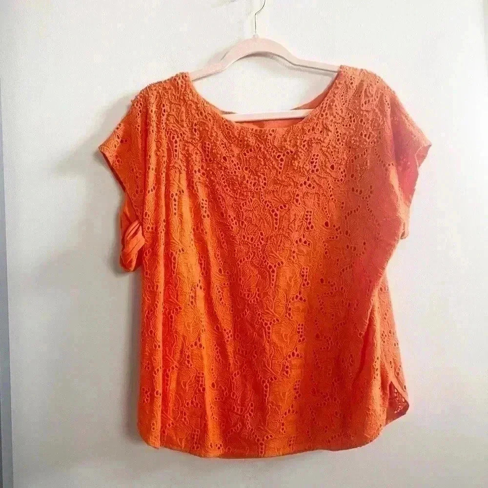 Maeve lace orange blouse 4‎